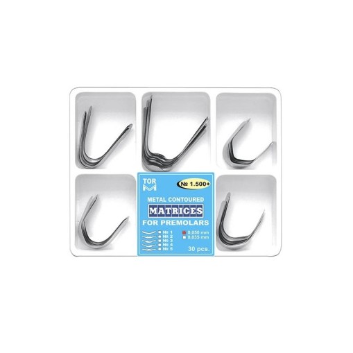 Kit 30 Matrici Metal Conturate Premolar Asortate 5mm TorVM