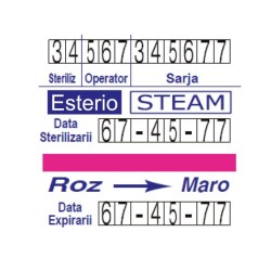 Etichete dublu adezive cu indicator abur scriere manuala 29x28mm Sterisaco