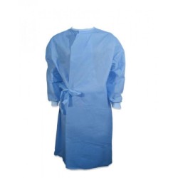 Halat protectie steril cu legaturi si mansete 35-40G albastru M