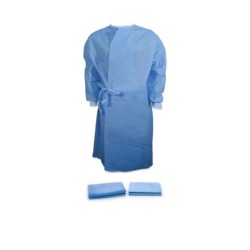 Halat protectie steril cu legaturi si mansete 35G Albastru L + 2 Prosoape