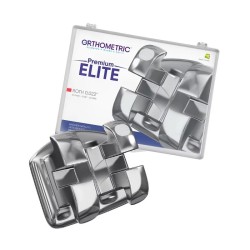 Bracketi metalici Premium Elite Roth22 Mini Low Profile cu carlige pe canini si premolari kit 1 caz Orthometric