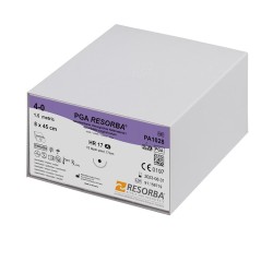 Fir sutura PGA Resorba 4/0 DS18 cu ac de 18mm ⅜ sectiune triunghiulara