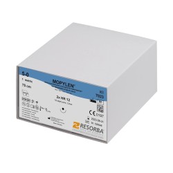 Fir sutura polipropilena Mopylen 3/0 HRT18 cu ac de 18mm ½ sectiune rotunda varf triunghiular Resorba