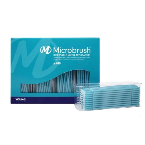 Aplicatoare Microbrush Plus teal ultra-fine 0.5mm set 400 bucati