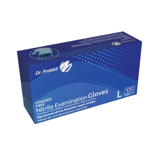 Manusi examinare nitril blue nepudrate marimea S Dr. Protect