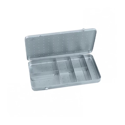 Cutie aluminiu compartimentata pentru ace si freze 150 x 90 x 10mm Falcon