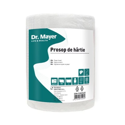 Prosop de hartie monorola, 400 foi, 2 straturi 20g/m2, 20x21cm Dr. Mayer