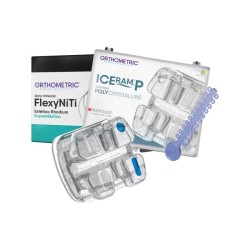 Bracketi safir policristalin Iceram-P Roth22 promo kit 20 bracketi + 2 arcuri + 22 ligaturi Orthometric
