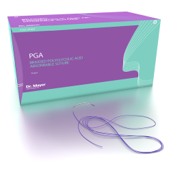 12 Fire sutura resorbabile PGA Premium 4-0 cu ac de 16mm ⅜ sectiune triunghiulara Dr.Mayer