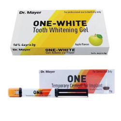 Pachet Promo ONE Temporary Cement for Implant + Gel albire cu fluor 10% One-White Apple 4 x 3g Dr. Mayer