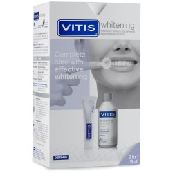 Apa de gura Vitis Whitening 500ml + pasta de dinti Vitis Whitening 100ml Dentaid