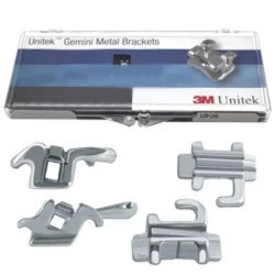 Kit bracketi metalici Gemini Roth22 cu carlige pe canini si premolari + 4 tubusoare convertibile Roth22 3M
