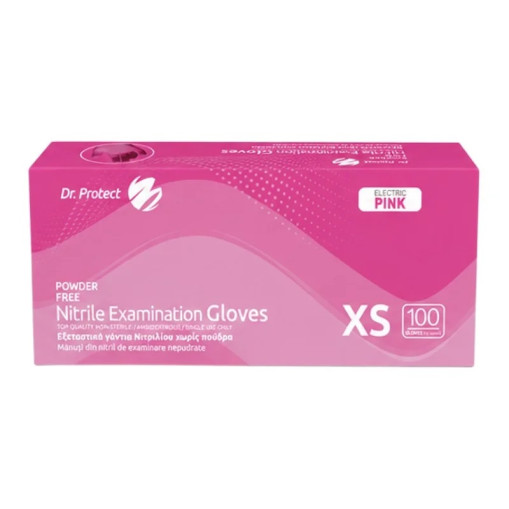 Manusi examinare nitril electric pink nepudrate marimea S Dr. Protect