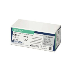 Fir sutura teflon Dentofil 5/0 DSM11 cu ac de 11mm ⅜ sectiune triunghiulara Resorba