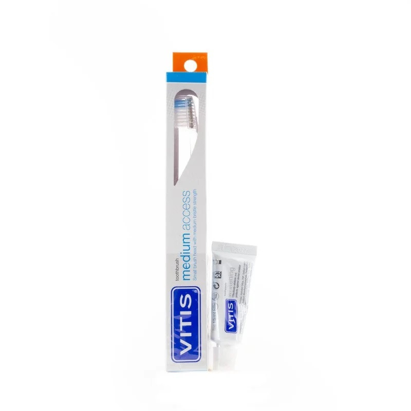 Periuta de dinti VITIS Medium Access + pasta de dinti Vitis Whitening 15ml Dentaid